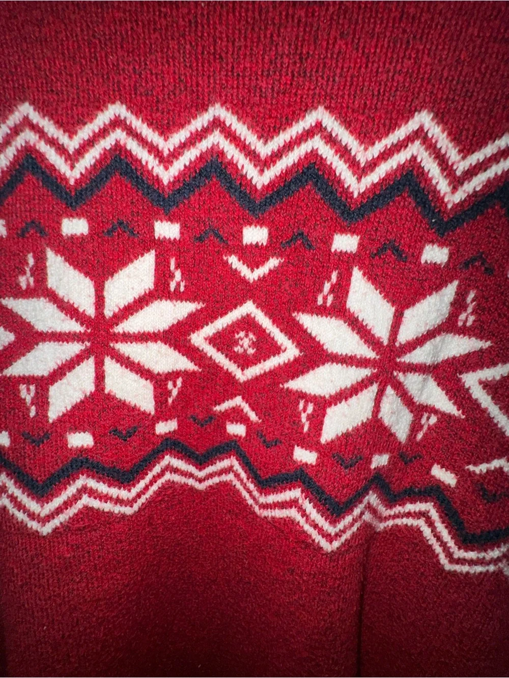 Old Navy Red Nordic Pattern Crewneck Sweater